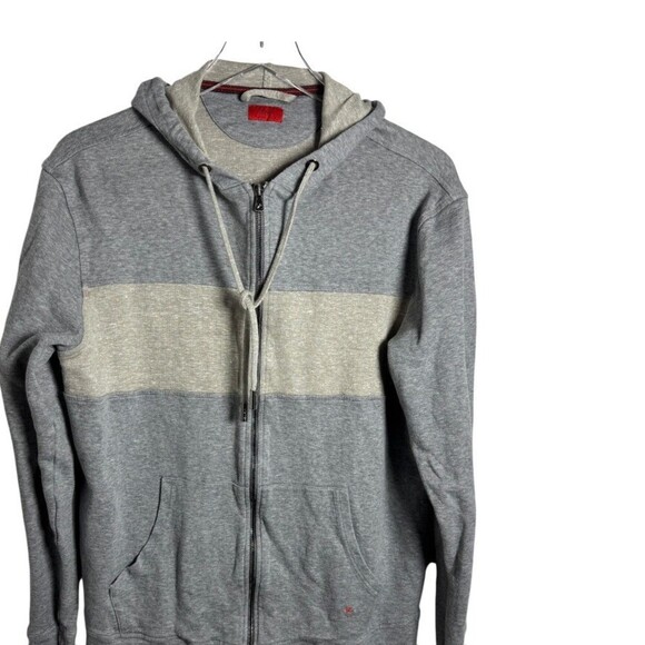 Isaia Napoli gray color block mens hoodie sweatshirt size XXL doubleface jersey - Picture 2 of 9